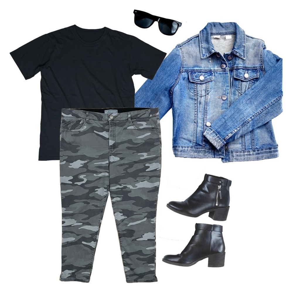 Gray Camo Absolution Skinny Ankle Jeans 16P Petite Tummy Control — Wit & Wisdom - Picture 10 of 10